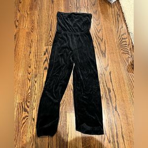 black juicy couture velour strapless jumpsuit